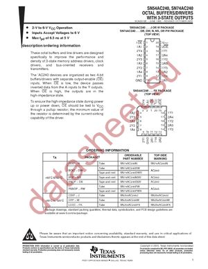 SN74AC240NE4 datasheet  